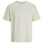 T-shirt blanc écru Jack & Jones pour ado garçon avec logo imprimé au dos, style décontracté et tendance